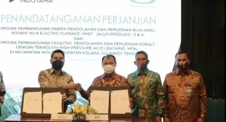 CNI Indonesia正在东南苏拉威西省 -  Puda Nickle P的镍铁吹镍冶炼厂。